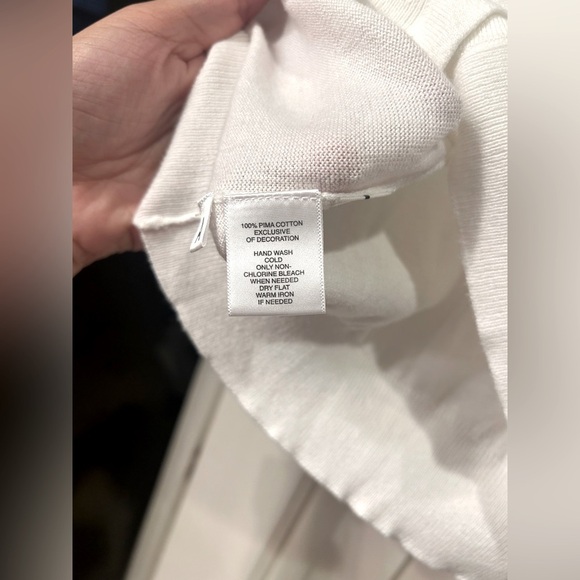 Loft By Ann Taylor 100 % Pima Cotton Cardigan V- Neck Button Down Ruffle Sz M - Picture 5 of 6